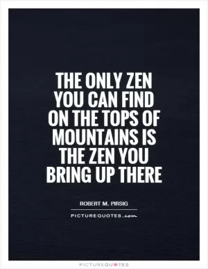 The only Zen you can find on the tops of mountains is the Zen you bring up there Picture Quote #1