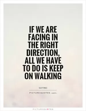 If we are facing in the right direction, all we have to do is keep on walking Picture Quote #1