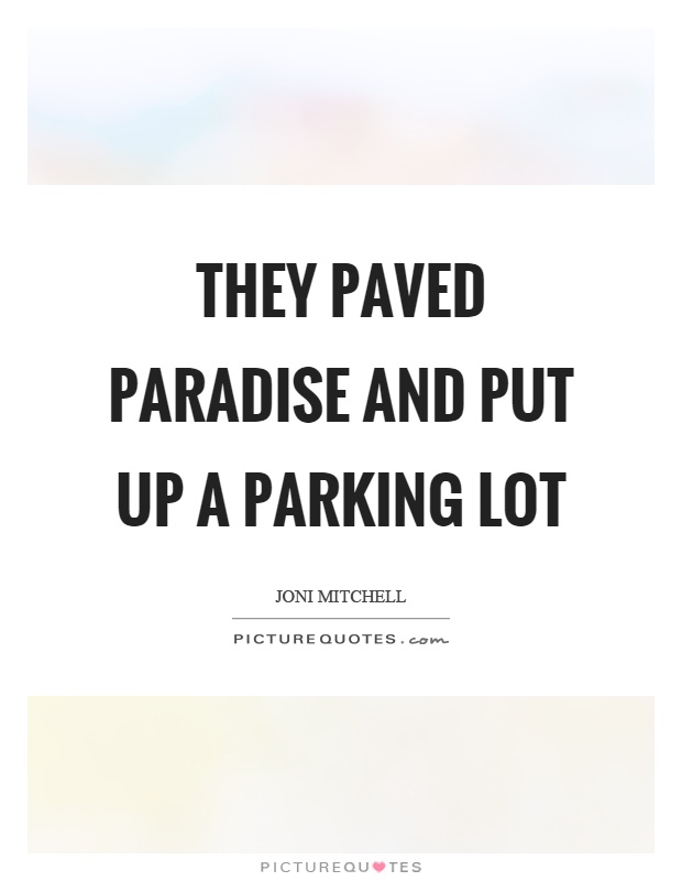They paved paradise and put up a parking lot Picture Quote #1