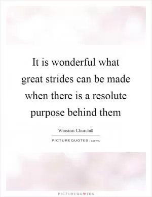 It is wonderful what great strides can be made when there is a resolute purpose behind them Picture Quote #1