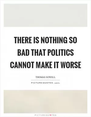 There is nothing so bad that politics cannot make it worse Picture Quote #1