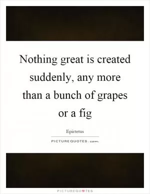 Nothing great is created suddenly, any more than a bunch of grapes or a fig Picture Quote #1