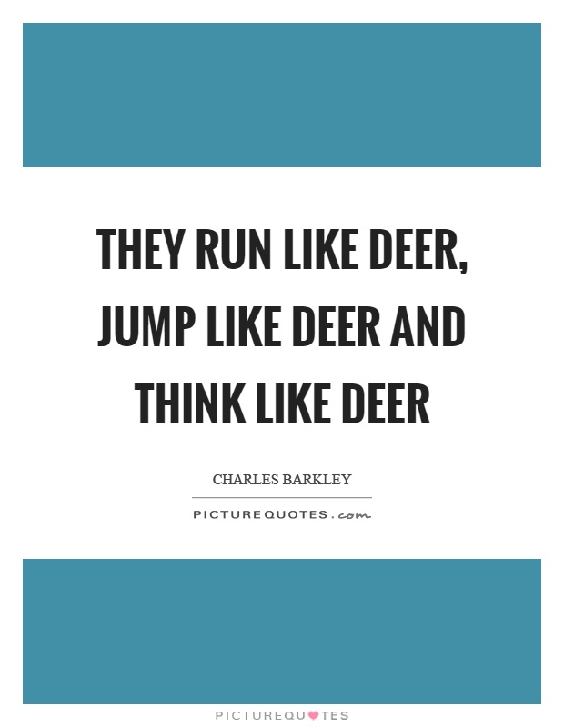 They run like deer, jump like deer and think like deer Picture Quote #1
