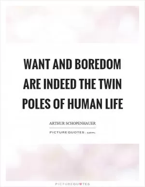 Want and boredom are indeed the twin poles of human life Picture Quote #1