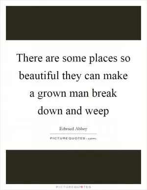 There are some places so beautiful they can make a grown man break down and weep Picture Quote #1