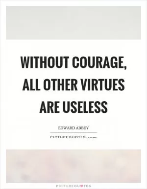 Without courage, all other virtues are useless Picture Quote #1