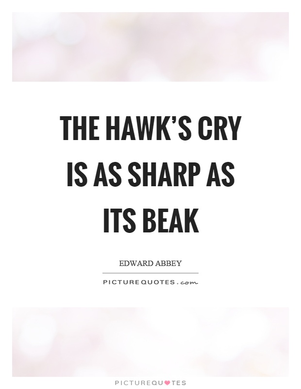The hawk's cry is as sharp as its beak Picture Quote #1