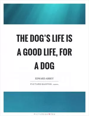 The dog’s life is a good life, for a dog Picture Quote #1