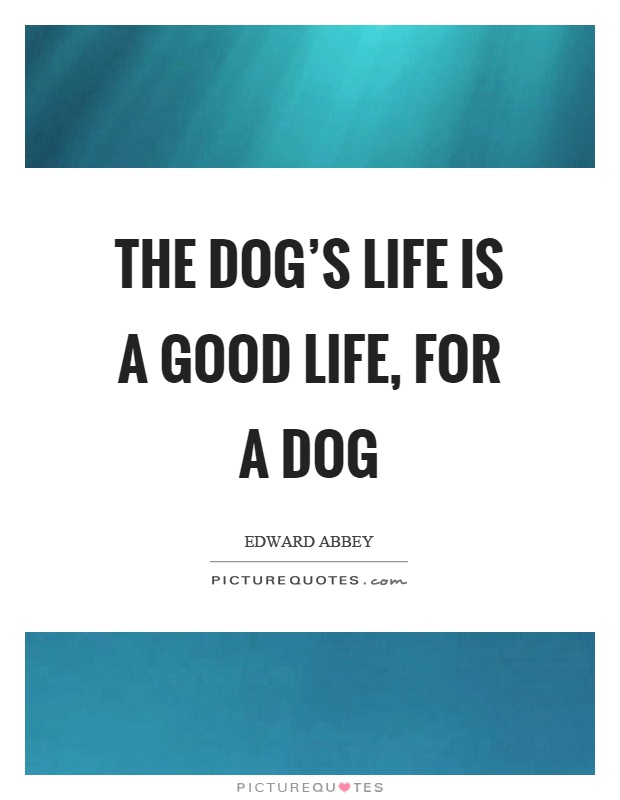 The dog's life is a good life, for a dog Picture Quote #1