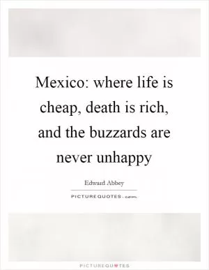 Mexico: where life is cheap, death is rich, and the buzzards are never unhappy Picture Quote #1