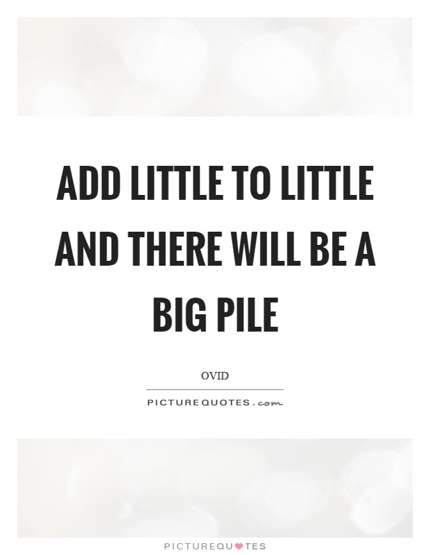 Add little to little and there will be a big pile Picture Quote #1