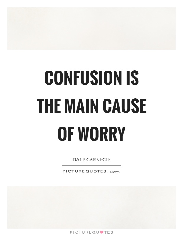 Confusion is the main cause of worry Picture Quote #1
