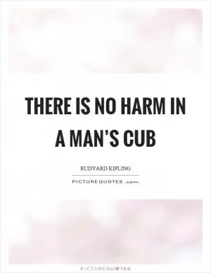 There is no harm in a man’s cub Picture Quote #1