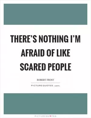 There’s nothing I’m afraid of like scared people Picture Quote #1