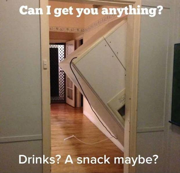 Can  I get you anything? Drinks? A snack maybe? Picture Quote #1