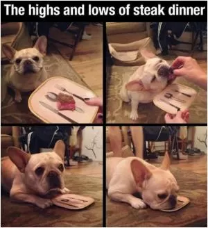 The highs and lows of a steak dinner Picture Quote #1