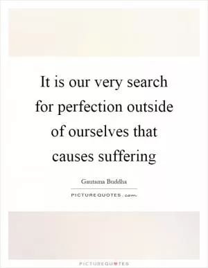 It is our very search for perfection outside of ourselves that causes suffering Picture Quote #1