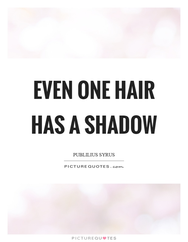 Even one hair has a shadow Picture Quote #1