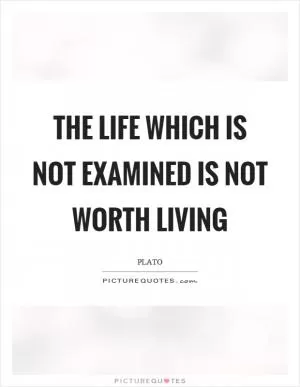 The life which is not examined is not worth living Picture Quote #1