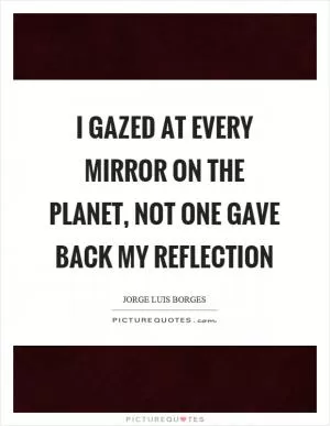 I gazed at every mirror on the planet, not one gave back my reflection Picture Quote #1