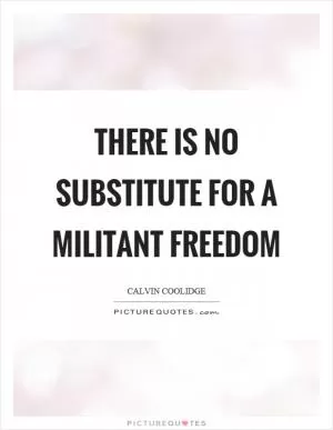 There is no substitute for a militant freedom Picture Quote #1