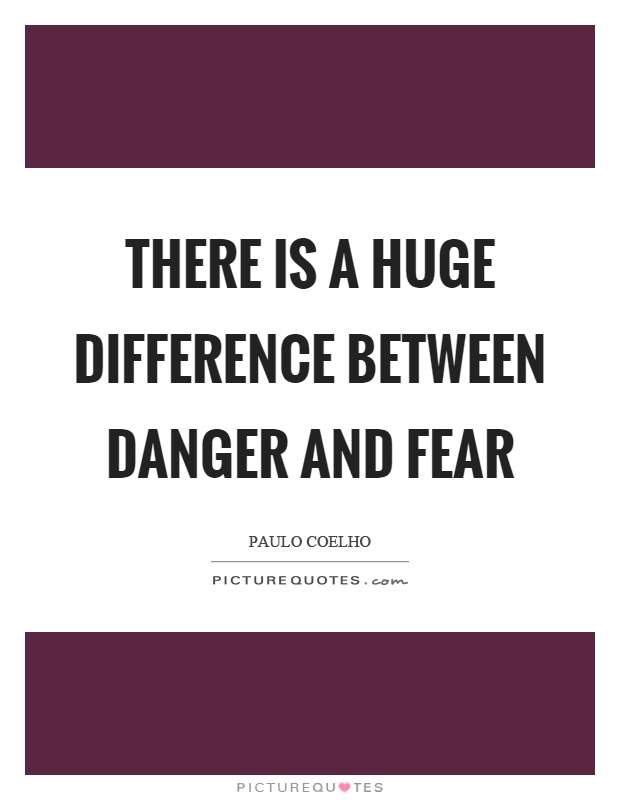 There is a huge difference between danger and fear Picture Quote #1