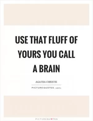 Use that fluff of yours you call a brain Picture Quote #1
