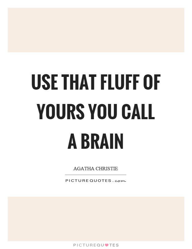 Use that fluff of yours you call a brain Picture Quote #1