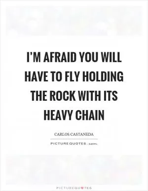 I’m afraid you will have to fly holding the rock with its heavy chain Picture Quote #1