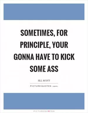 Sometimes, for principle, your gonna have to kick some ass Picture Quote #1
