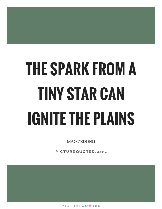 The spark from a tiny star can ignite the plains Picture Quote #1
