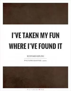 I’ve taken my fun where I’ve found it Picture Quote #1