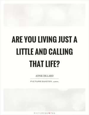 Are you living just a little and calling that life? Picture Quote #1