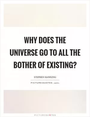 Why does the universe go to all the bother of existing? Picture Quote #1