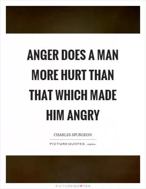 Anger does a man more hurt than that which made him angry Picture Quote #1