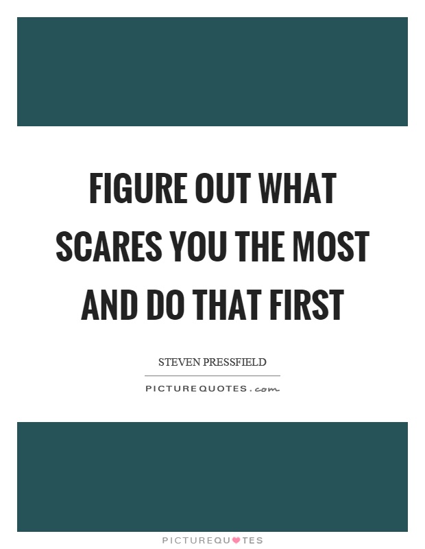 Figure out what scares you the most and do that first Picture Quote #1