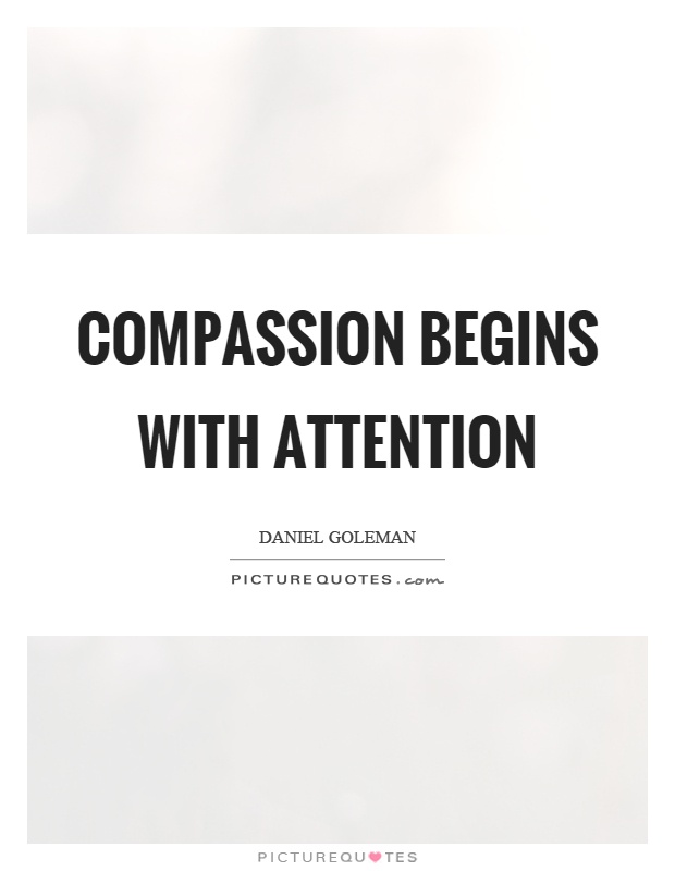 Compassion begins with attention Picture Quote #1