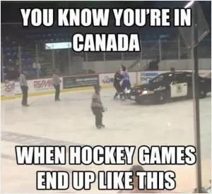 You know you’re in Canada when hockey games end up like this Picture Quote #1