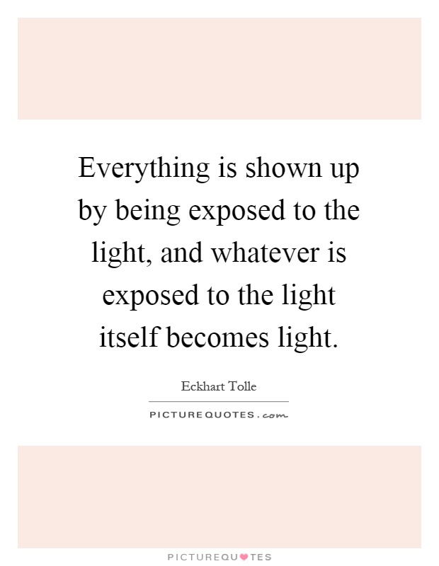 Everything is shown up by being exposed to the light, and whatever is exposed to the light itself becomes light Picture Quote #1