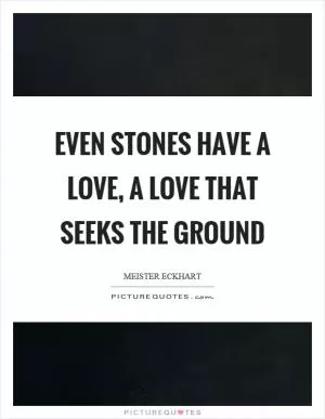 Even stones have a love, a love that seeks the ground Picture Quote #1