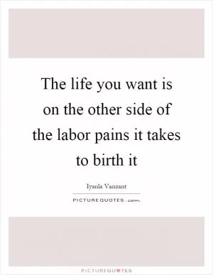 The life you want is on the other side of the labor pains it takes to birth it Picture Quote #1