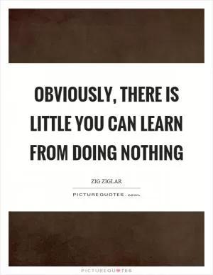 Obviously, there is little you can learn from doing nothing Picture Quote #1