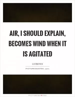 Air, I should explain, becomes wind when it is agitated Picture Quote #1