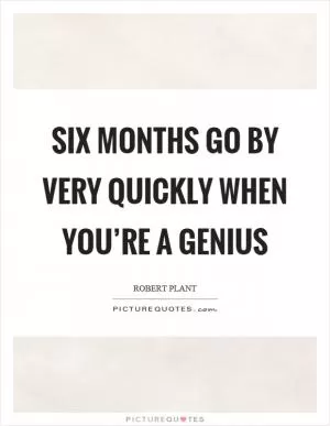 Six months go by very quickly when you’re a genius Picture Quote #1
