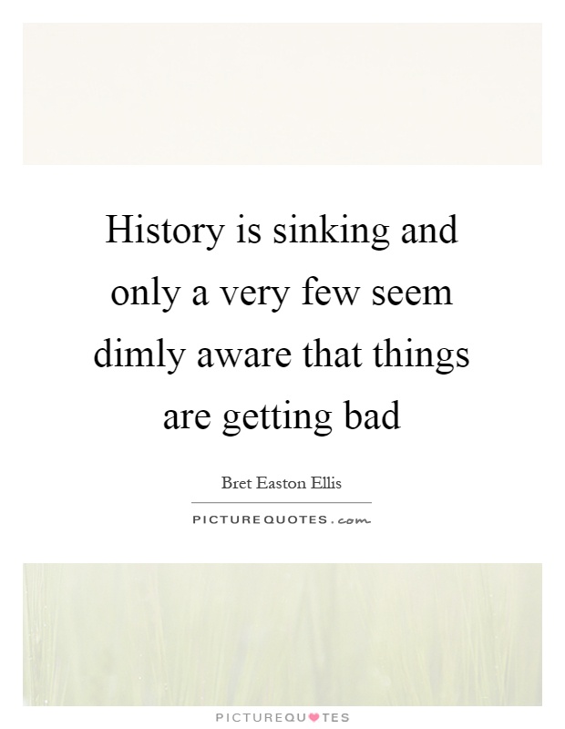 History is sinking and only a very few seem dimly aware that things are getting bad Picture Quote #1