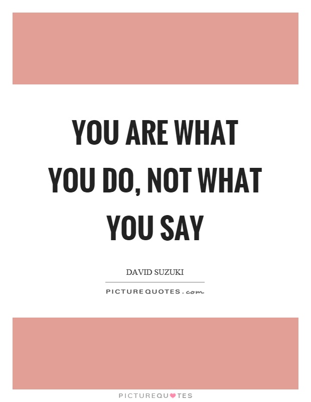 You are what you do, not what you say Picture Quote #1