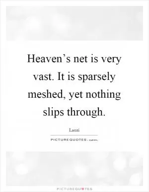 Heaven’s net is very vast. It is sparsely meshed, yet nothing slips through Picture Quote #1