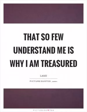 That so few understand me is why I am treasured Picture Quote #1