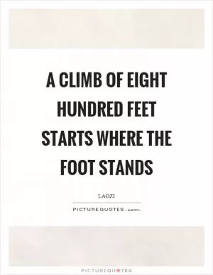 A climb of eight hundred feet starts where the foot stands Picture Quote #1