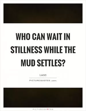 Who can wait in stillness while the mud settles? Picture Quote #1